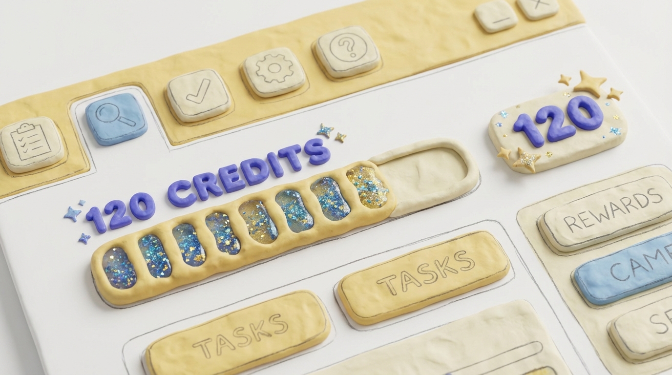 Pippit free credits dashboard showing daily allocation